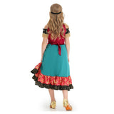 Gypsy Mädchen Bohemia Cosplay Kostüm Kinder Mädchen Kleid Halloween Karneval Party Anzug