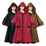 Kinder Mittelalterlich Umhang Hooded Cape mittelalterliche Karneval Halloween Kapuzenumhang