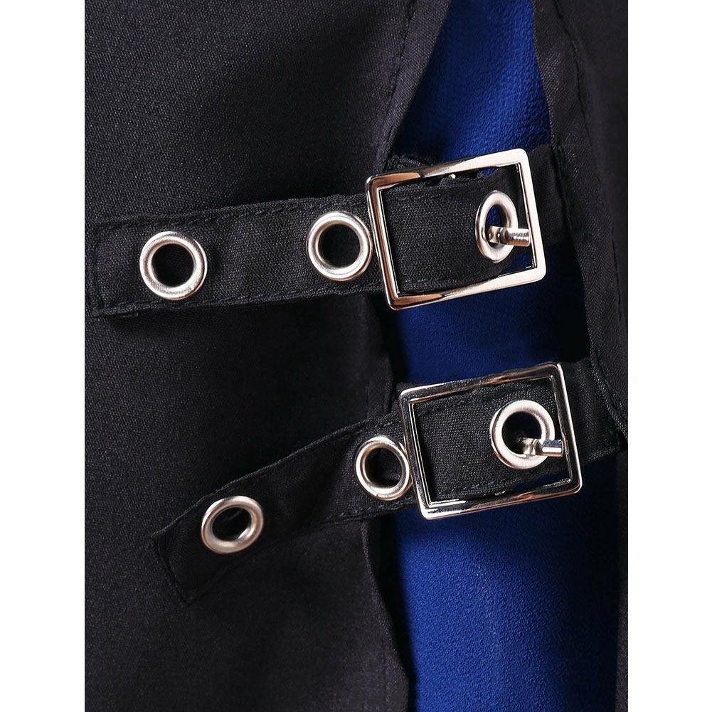 Mittelalter Renaissance Rock Irregular Hem Split Leather Buckle Halloween Costume for Women Party Fancy Dress Gothic - Karnevalkostüme