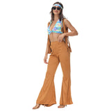 Hippie Kostüme Damen Karneval Halloween Party Vintage Retro 1970er Disco Kleidung Anzug Rock Hippies Cosplay Outfits