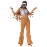 Hippie Kostüme Damen Karneval Halloween Party Vintage Retro 1970er Disco Kleidung Anzug Rock Hippies Cosplay Outfits