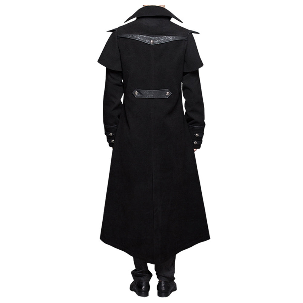 Herren Steampunk Jacke Vintage Samt Frack Gothic Mantel Viktorianisch Uniform Halloween Kostüm