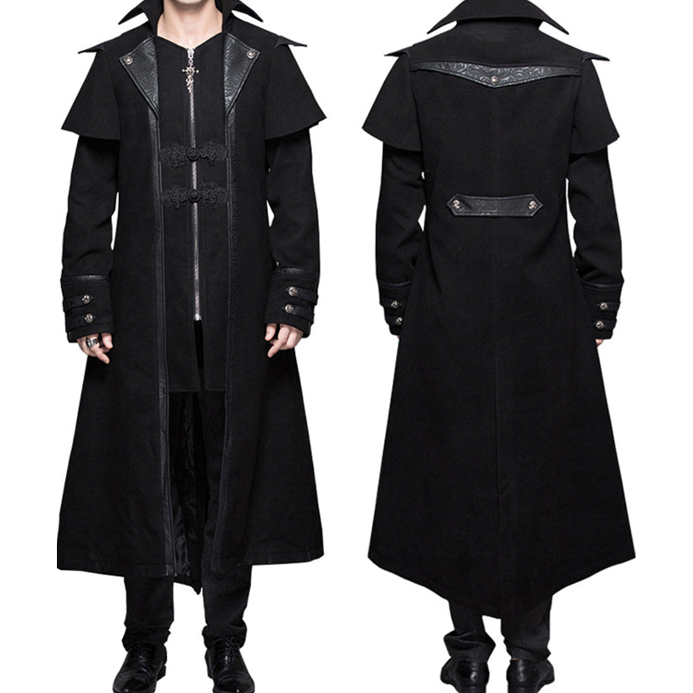 Herren Steampunk Jacke Vintage Samt Frack Gothic Mantel Viktorianisch Uniform Halloween Kostüm