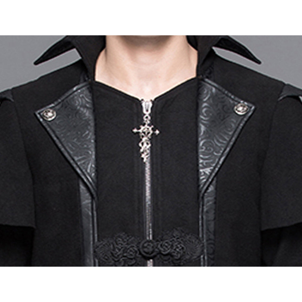Herren Steampunk Jacke Vintage Samt Frack Gothic Mantel Viktorianisch Uniform Halloween Kostüm