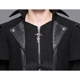 Herren Steampunk Jacke Vintage Samt Frack Gothic Mantel Viktorianisch Uniform Halloween Kostüm