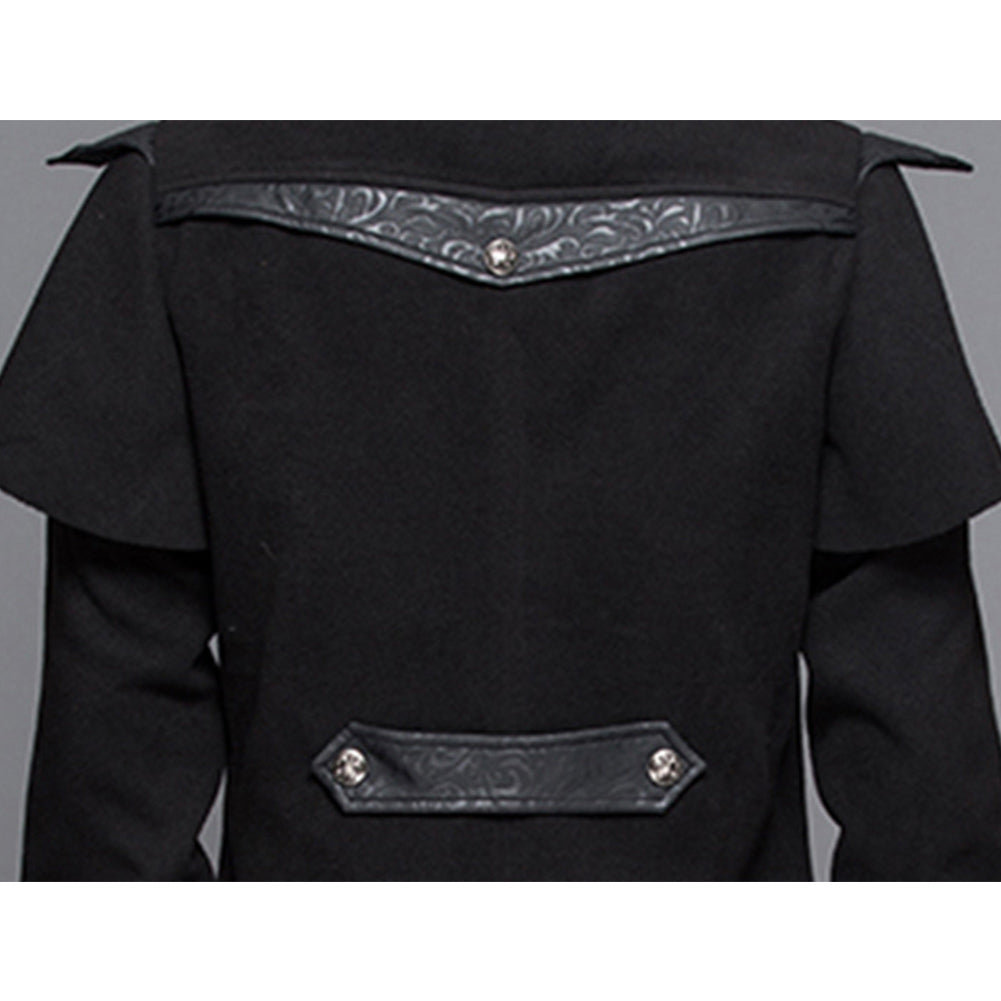 Herren Steampunk Jacke Vintage Samt Frack Gothic Mantel Viktorianisch Uniform Halloween Kostüm