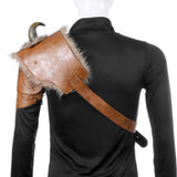 Mittelalterlicher Krieger Rüstung Kostüm Cosplay LARP Erwachsene PU Leder Braun Wikinger Schulter Rüstung