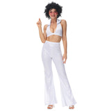 Hippie Kostüme Damen Karneval Halloween Party Vintage Retro 1970er Disco Kleidung Anzug Rock Hippies Cosplay Outfits