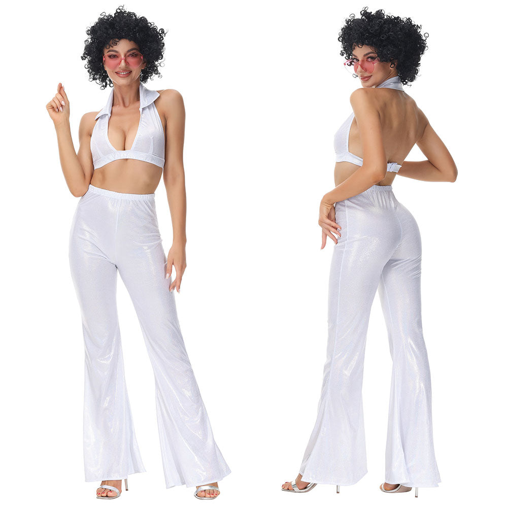 Hippie Kostüme Damen Karneval Halloween Party Vintage Retro 1970er Disco Kleidung Anzug Rock Hippies Cosplay Outfits