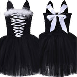 Kinder Mädchen Cartoon Katze Cosplay Kostüm Kleid Halloween Karneval Party Verkleidung Anzug