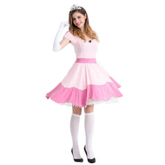 Kinder Der Super Mario Bros Pfirsich Cosplay Kostüm Kleid Outfits Halloween Karneval Party Anzug