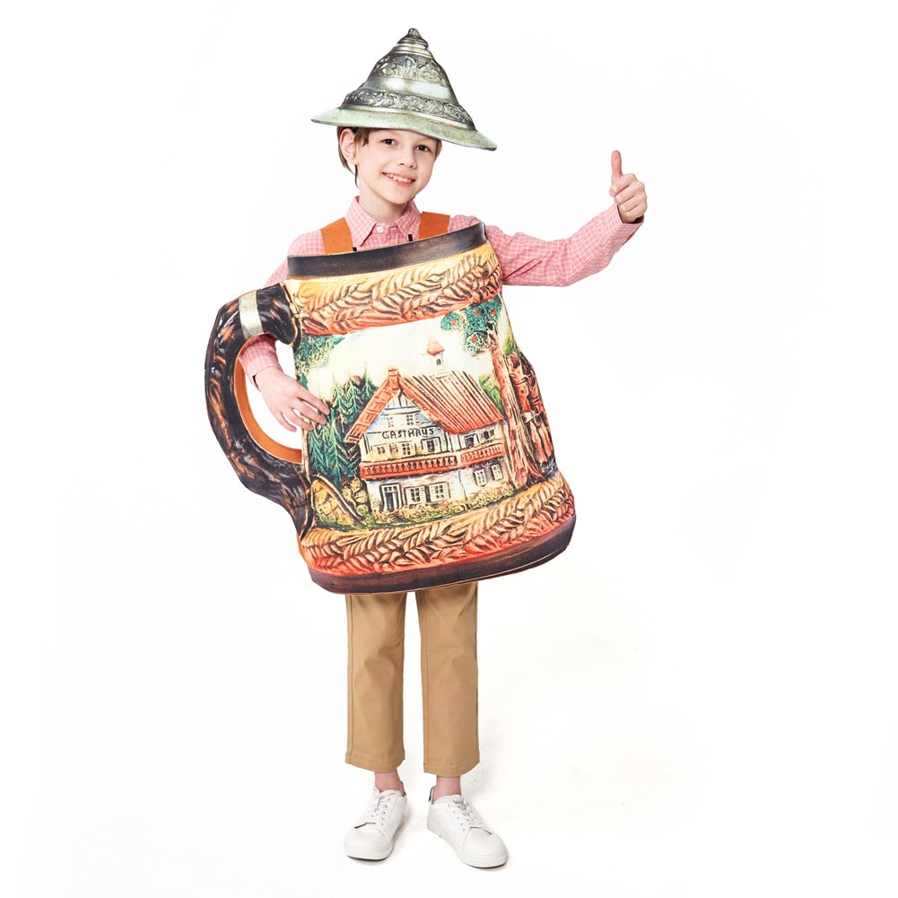 Kinder 3D Bierkrug Cosplay Kostüm Kleidung Halloween Karnevalskostüm