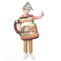 Kinder 3D Bierkrug Cosplay Kostüm Kleidung Halloween Karnevalskostüm