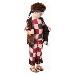 Kinder Retro Hip-Hop Plaid Anzug Outfits Tanzkleidung Sportbekleidung Set Outfits Halloween Karnevalsanzug