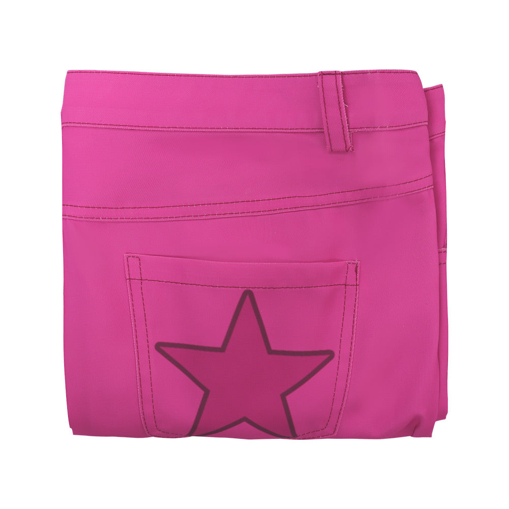 Damen rosa Schlaghose Retro Cosplay Kostüm Outfits Halloween Karneval Party Anzug