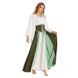 Renaissance Kleid für Damen Trompetenärmel Mittelalter Gotik Kleid Erwachsene