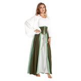 Renaissance Kleid für Damen Trompetenärmel Mittelalter Gotik Kleid Erwachsene