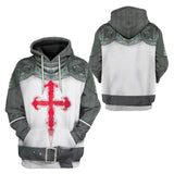 Tempelritter 3D Druck Hoodie Sweatshirt unisex Streetwear Pullover