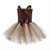 Giraffe Mädchen Kleid Tutu Tülle Kleid Faschingkostüm auch für Alltag Partykleid Geburstag Festkleid Ärmellos Kostüm - Karnevalkostüme