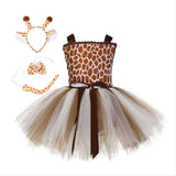 Giraffe Mädchen Kleid Tutu Tülle Kleid Faschingkostüm auch für Alltag Partykleid Geburstag Festkleid Ärmellos Kostüm - Karnevalkostüme