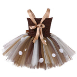 Mädchen Kleid mit Haarreif Kinder Tutu Kleid Tülle Kleid Hochzeit Partykleid Geburstag Festkleid Ärmellos Elch Rentier Kostüm