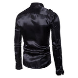 Jabot Stand Kragen Vintage Mittelalter Renaissance lange Ärmel Männer Tops Shirt