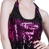 80er Jahre Party Kostüm für Damen Disco Kleid mit Pailletten für Damen Party Faschingkostüm Erwachsene - Karnevalkostüme