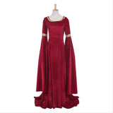Damen Mittelalter Kleid Langarm Gothic Viktorianischen Königin Kostüm O-Ausschnitt Renaissance Kleid Bodenlänge
