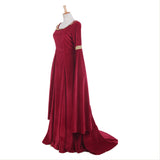 Damen Mittelalter Kleid Langarm Gothic Viktorianischen Königin Kostüm O-Ausschnitt Renaissance Kleid Bodenlänge
