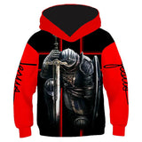 Kinder Ritterorden Templerorden Hoodie 3D gedruckte Sweatshirt Kapuzenpullover