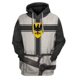 Mittelalterliche Teutonen Ritter 3D Druck Hoodie unisex Streetwear Pullover Jacke