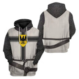 Mittelalterliche Teutonen Ritter 3D Druck Hoodie unisex Streetwear Pullover Jacke