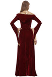 Halloween Damen Retro Bodenlang Königin Kleid Cosplay Kostüm