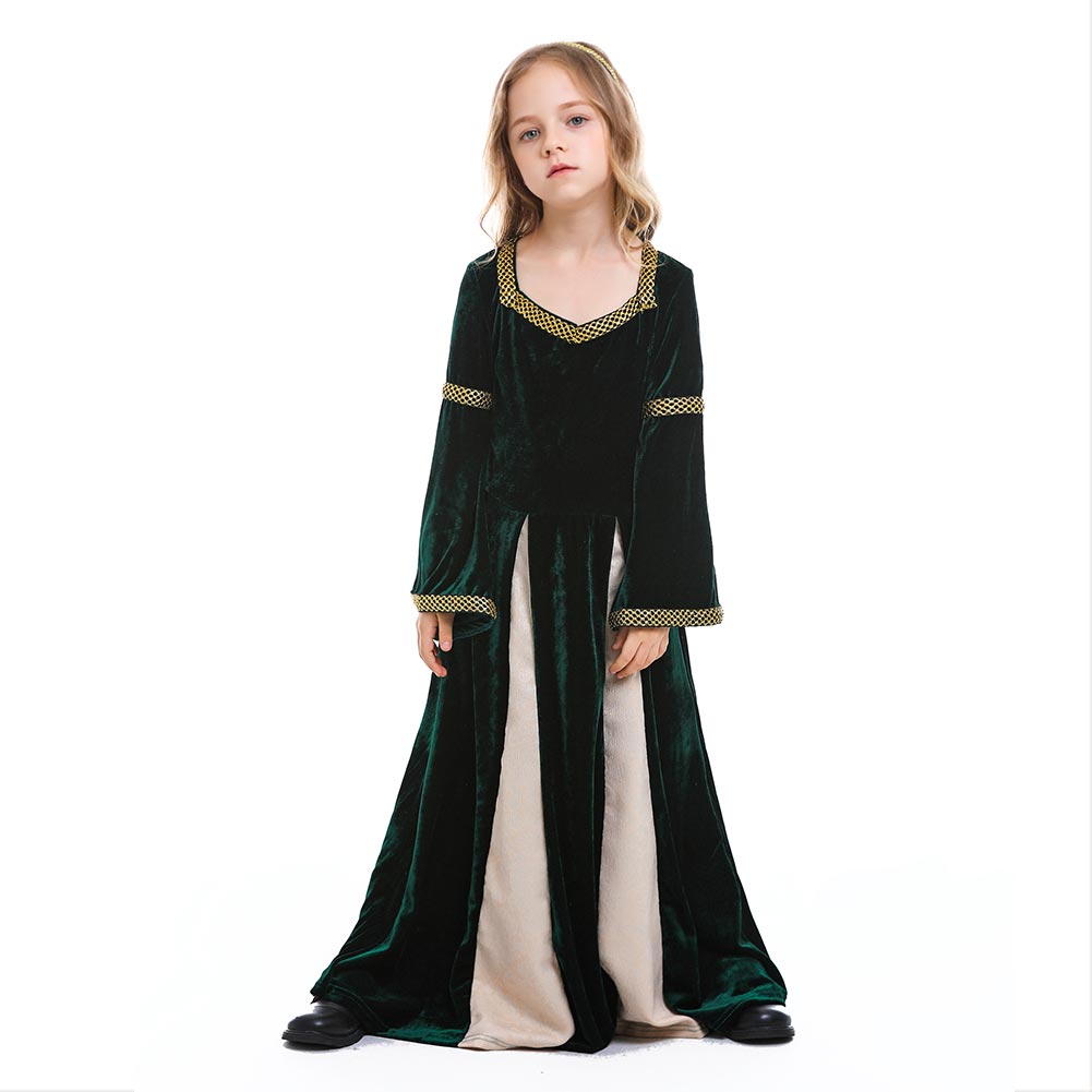 Kinder Mittelalterliche Kleid Gotik Maskerade Kleid für Karneval Mottoparty