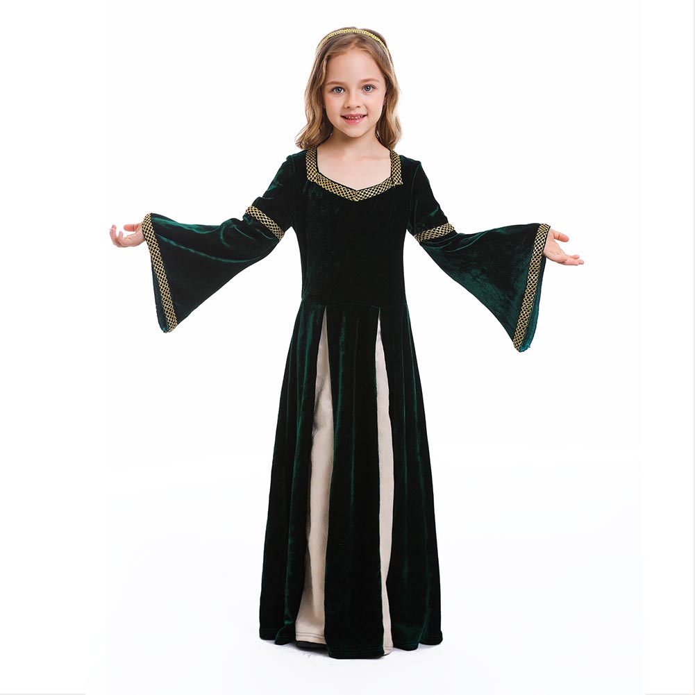 Kinder Mittelalterliche Kleid Gotik Maskerade Kleid für Karneval Mottoparty