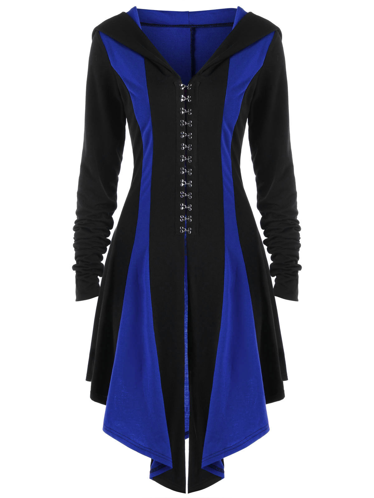 Gothic Mittelalter Damen Steampunk Gothic Jacke Cosplay Kostüm Top Rot Blau