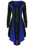 Gothic Mittelalter Damen Steampunk Gothic Jacke Cosplay Kostüm Top Rot Blau