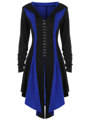 Gothic Mittelalter Damen Steampunk Gothic Jacke Cosplay Kostüm Top Rot Blau