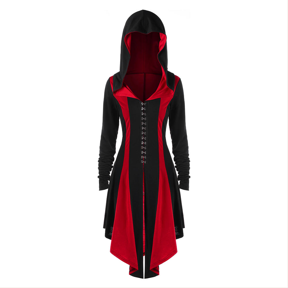 Gothic Mittelalter Damen Steampunk Gothic Jacke Cosplay Kostüm Top Rot Blau