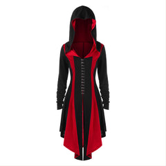 Gothic Mittelalter Damen Steampunk Gothic Jacke Cosplay Kostüm Top Rot Blau