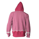 Super Mario  Prinzessin Pfirsich Cosplay Hoodie 3D gedruckt Hooded Sweatshirt Damen Streetwear Zip Up Jacke Mantel