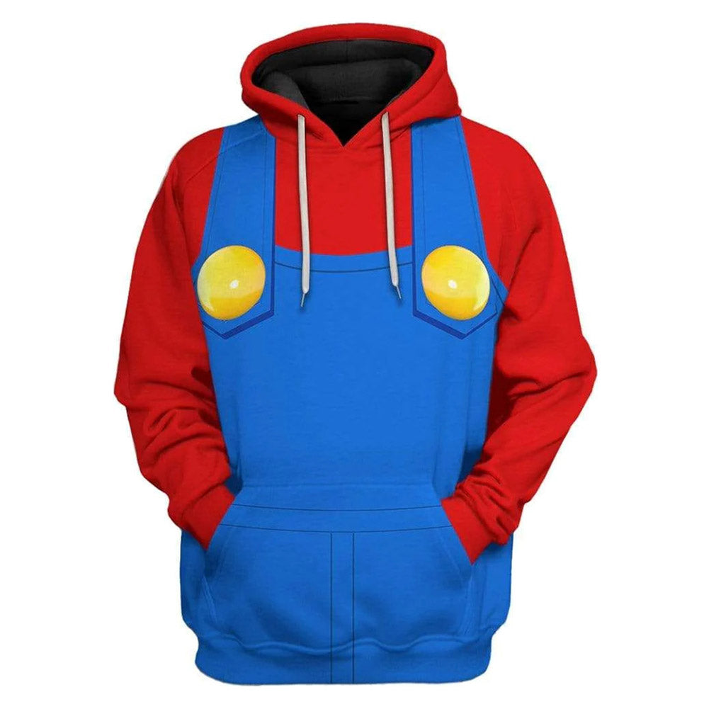 Super Mario Cosplay Hoodie 3D Druck Hooded Sweatshirt Herren Streetwear Pullover