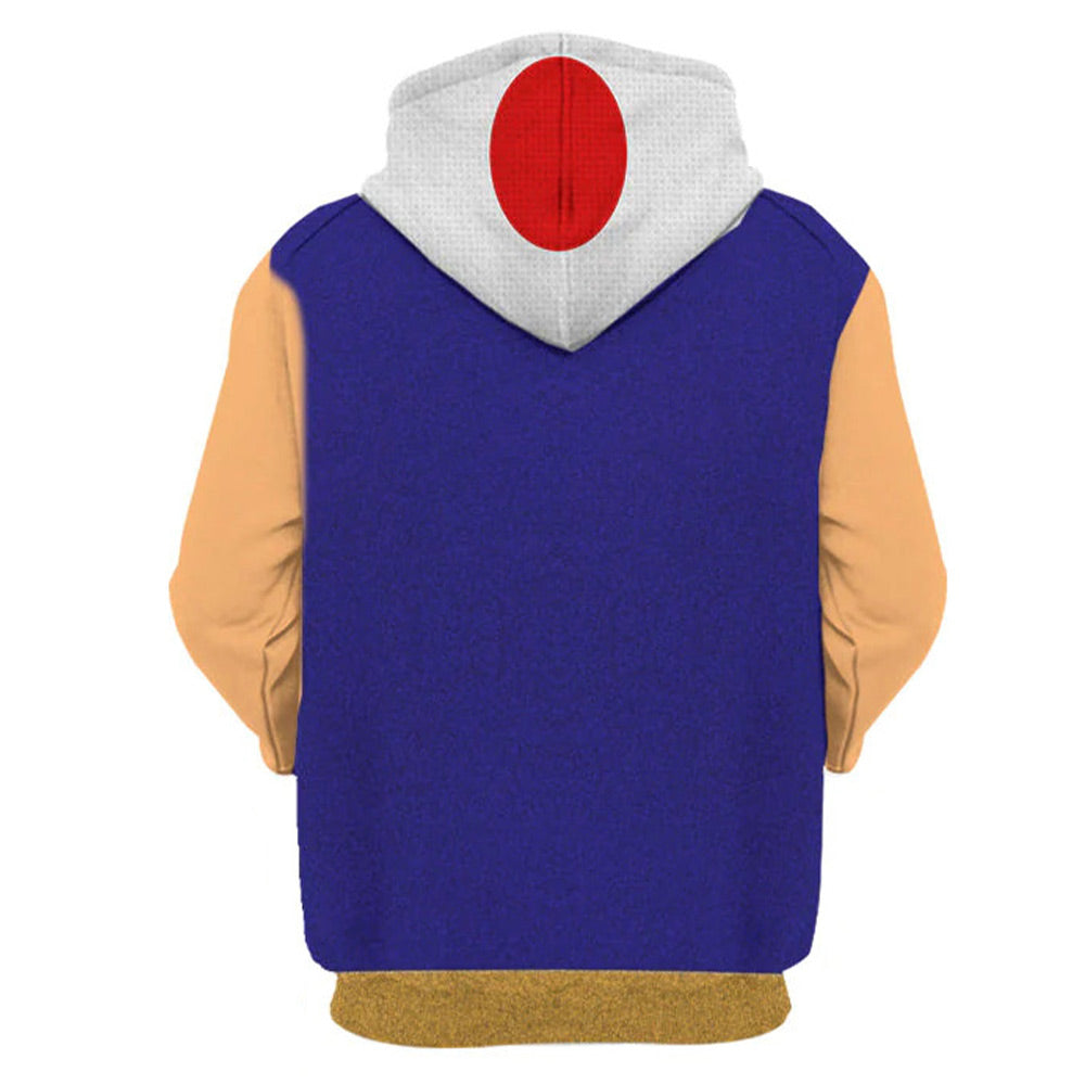 Super Mario  Toad Cosplay  Hoodie 3D Druck Hooded Sweatshirt Herren Streetwear Pullover