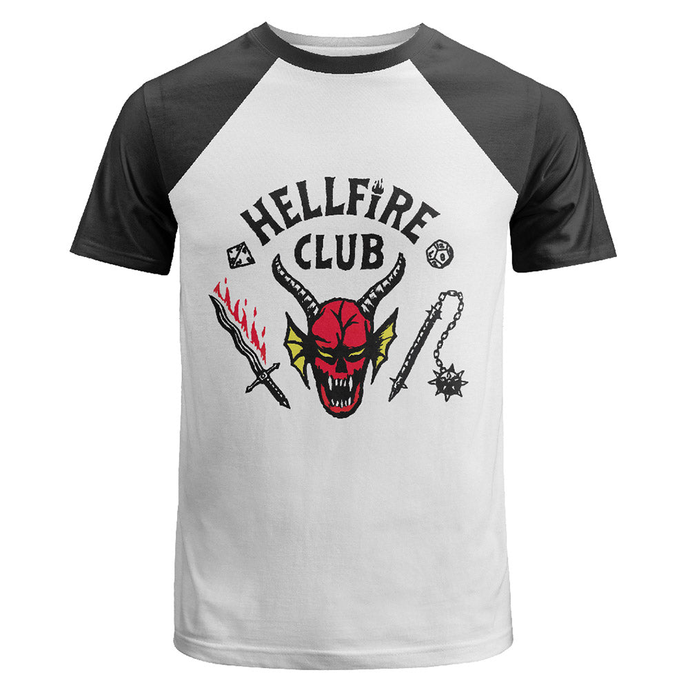 Erwachsene Unisex Stranger Things Hellfire Club T-Shirt Cosplay Halloween Karneval kurzarm T Shirt