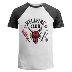 Erwachsene Unisex Stranger Things Hellfire Club T-Shirt Cosplay Halloween Karneval kurzarm T Shirt