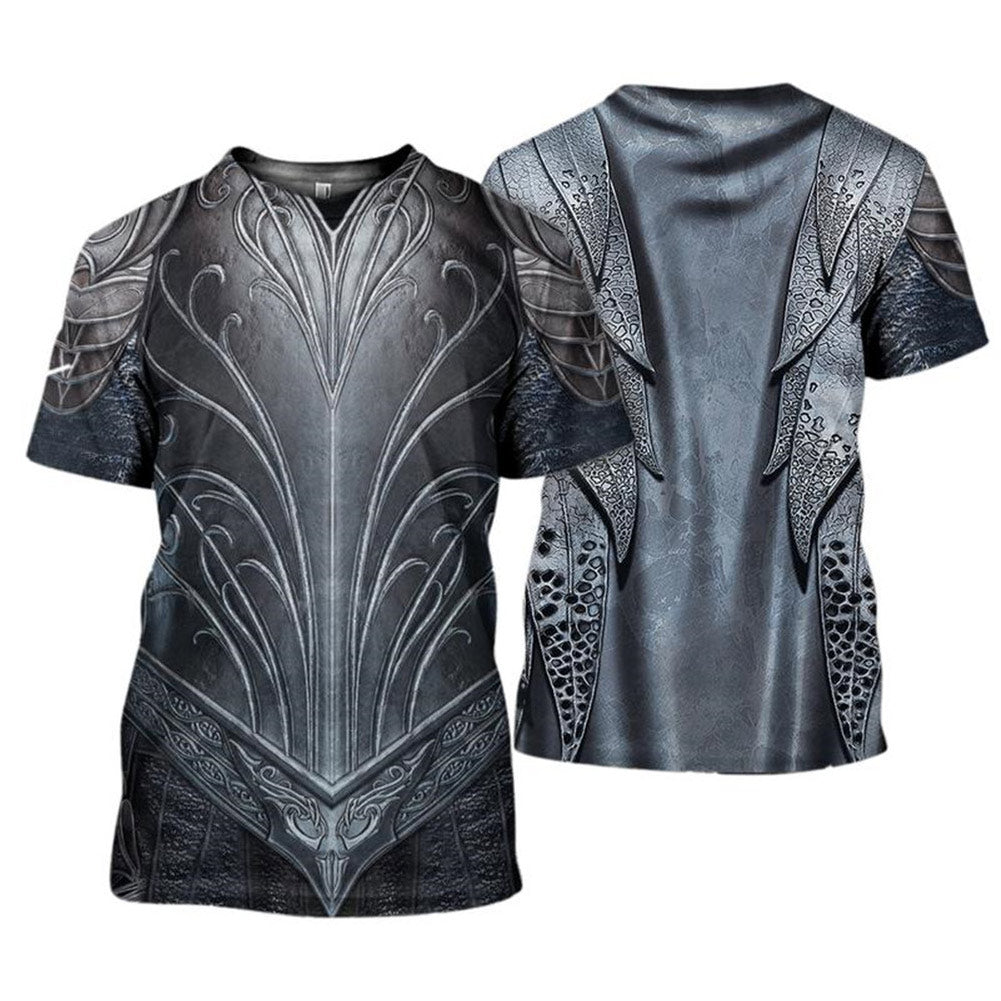Sommer Samurai Rüstung HerrenT-shirt Ritter 3D Druck Kurzarm T Shirts Cosplay