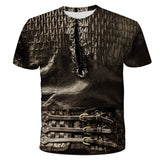 Mittelalterliche Rüstung 3D Druck T Shirt Sommer Kurzarm Shirt Ritter Street Herren T-Shirt