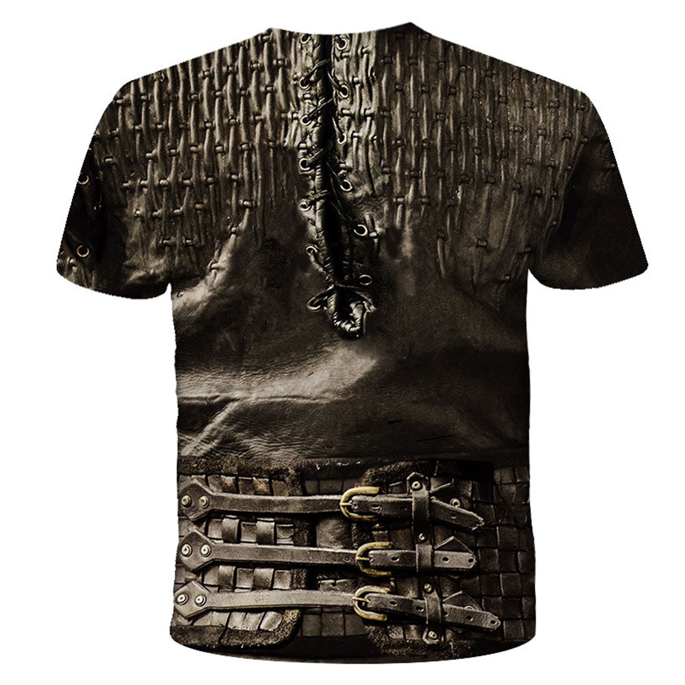Mittelalterliche Rüstung 3D Druck T Shirt Sommer Kurzarm Shirt Ritter Street Herren T-Shirt