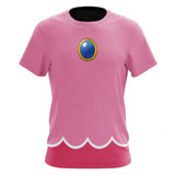 Super Mario  Prinzessin Pfirsich Cosplay Damen T shirt Sommer 3D Druck Kurzarm Shirt Halloween Karneval Party Anzug