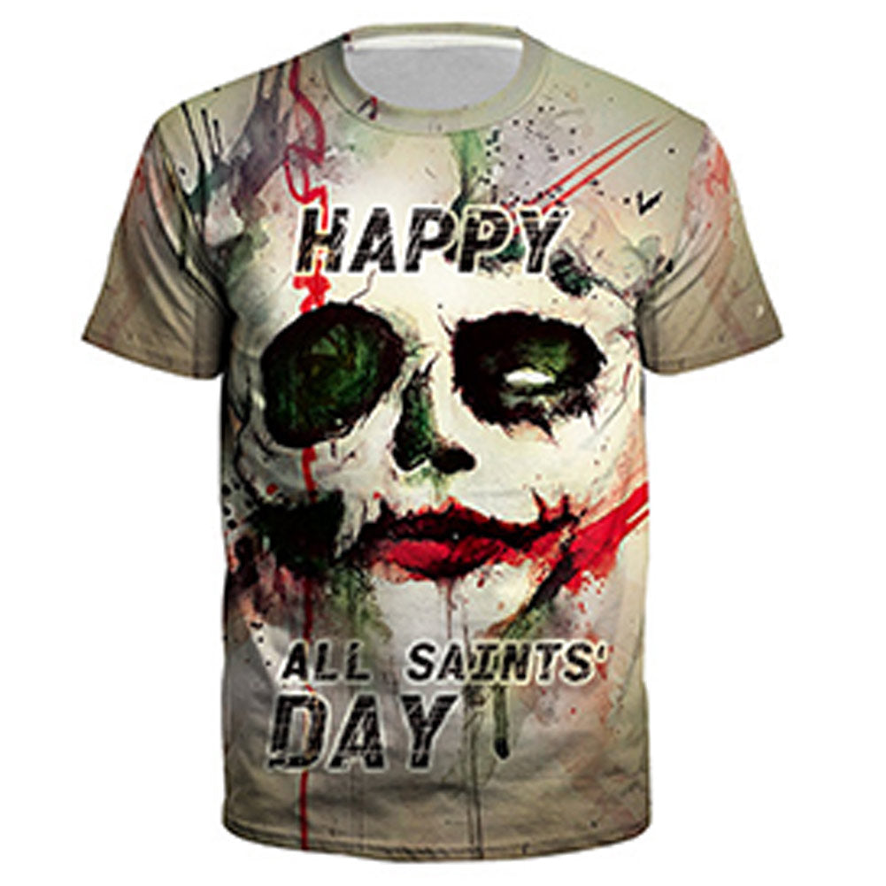 Halloween Horror unisex T-shirt Sommer 3D Druck Kurzarm Shirt